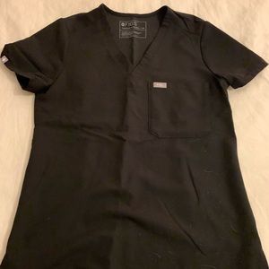 Figs Catarina One Pocket Scrub Top XS in black
